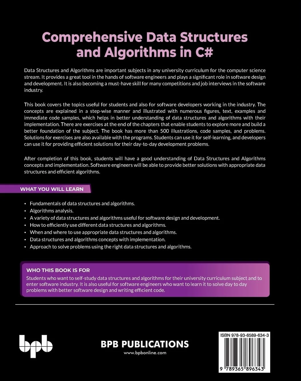 Comprehensive Data Structures and Algorithms in C#: Learn fundamentals with 500+ code samples and problems (English Edition)