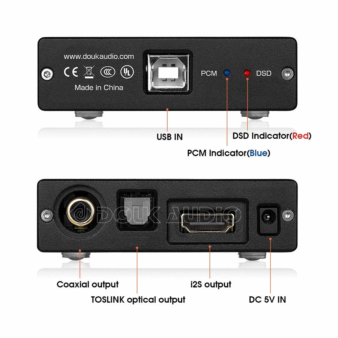 Mini XMOS XU208 cyfrowy interfejs USB na koncentryczny/optyczny/HDMI/12S konwerter cyfrowy DSD256 PCM 32-bitowy 384K adapter audio do DAC/przedwzmacniacza/wzmacniacza