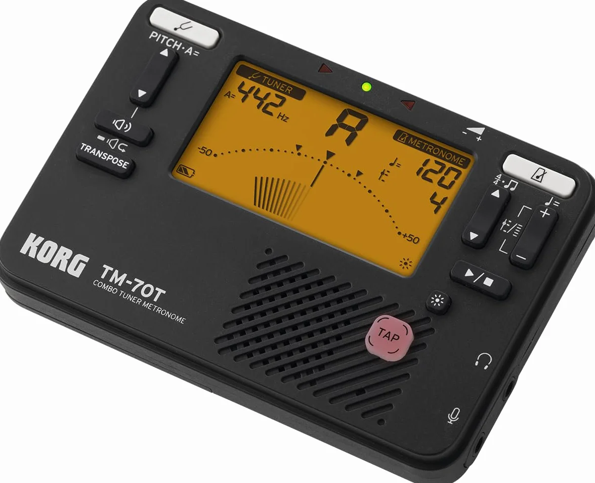 Korg TM70 – Kieszonkowy Metronomu i Tuner Chromatycznego – Czarny