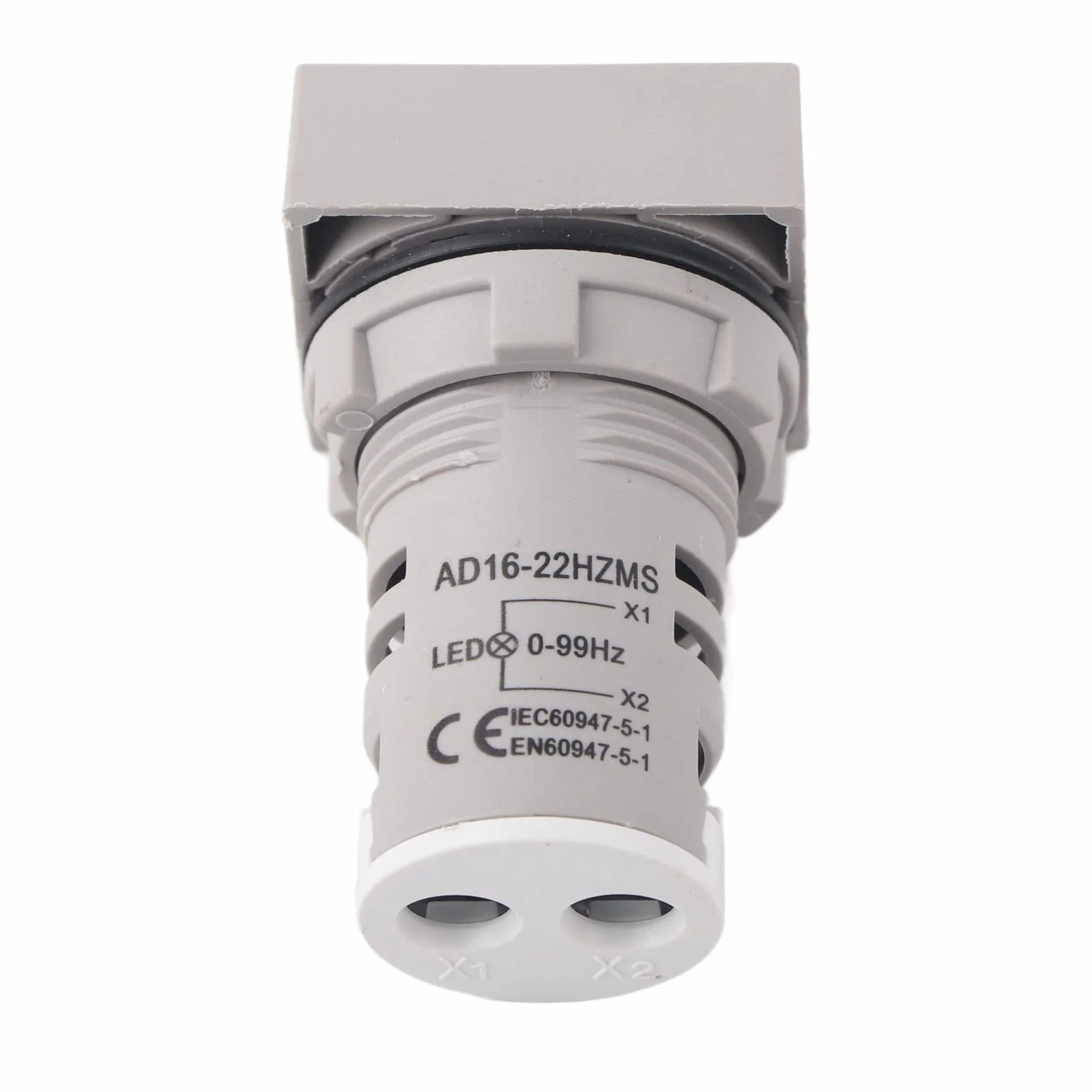 AC100~380V 20~75Hz Quadratische Digitalanzeige LED-Anzeige Lichtfrequenzmesser Elektrizität Hertz-Anzeige Messgerät(White)