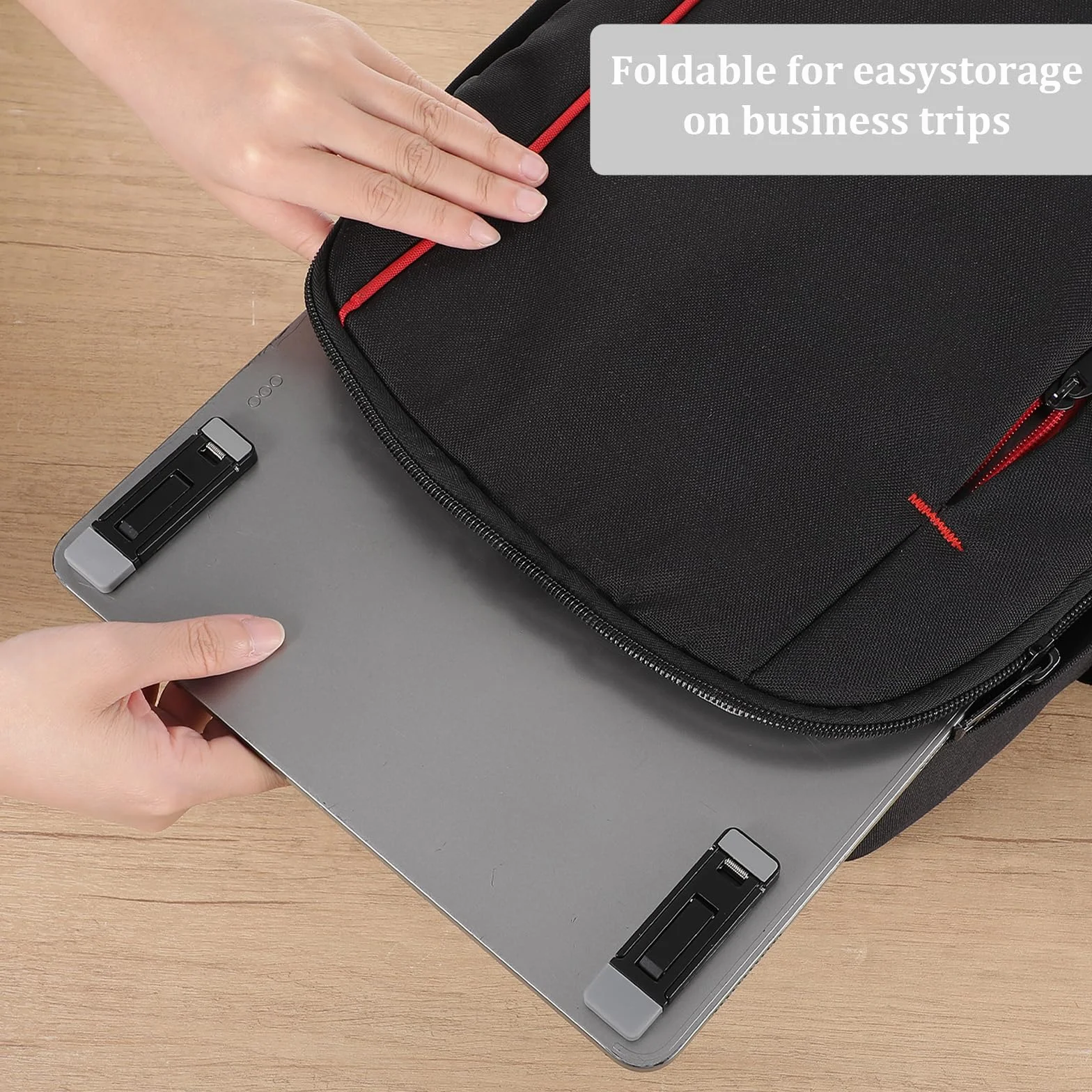 Przenośny stojak na klawiaturę, składany, 2 sztuki, samoprzylepny stojak na laptopa z klawiaturą, regulowany podwyższenie klawiatury, kompatybilny ogólnie, czarny