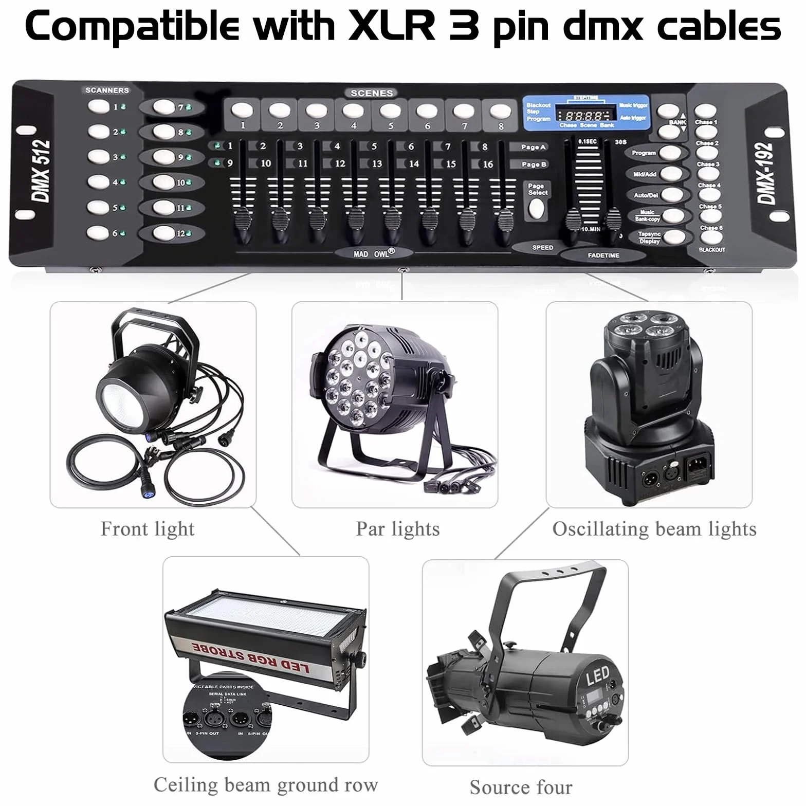 DMX Controller 192CH Dmx512, konsola do oświetlenia scenicznego