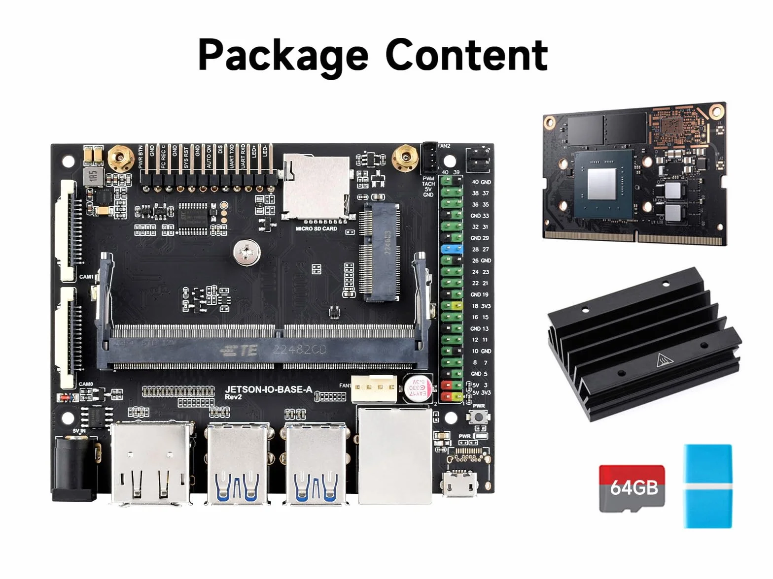 Waveshare JETSON-NANO-DEV-KIT, an Alternative Solution for Jetson Nano Developer Kit B01, Carrier Board, for Image Classification, Object Detection, Segmentation, Speech Processing...