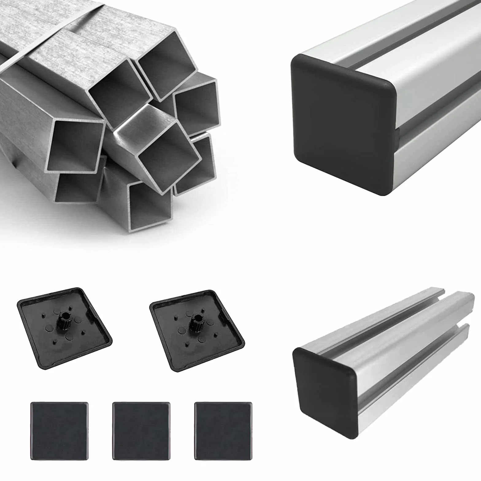 40 sztuk zaślepek z tworzywa sztucznego, czarne, 4040, zaślepki do profilu aluminiowego, 4040, do profili konstrukcyjnych aluminiowych, zaślepek profilowych, zaślepek profilowych