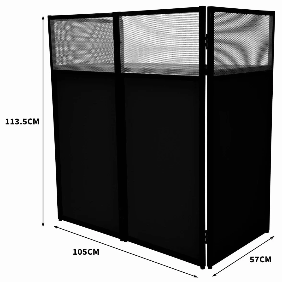 DJ Disco Booth stojak mikser półka składany przenośny ekran stół powlekana proszkowo stal wymienne rozciągliwe panele z tkaniny 1 x czarne i 2 x białe ściereczki torba do przechowywania bezpieczny