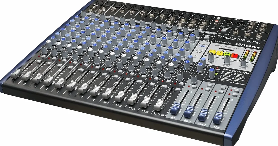 PreSonus StudioLive AR16c, 18-kanałowy, Hybrid Digital/Analog Performance mikser/USB-C-kompatybilny interfejs audio/stereo-SD-Recorder z oprogramowaniem do nagrywania