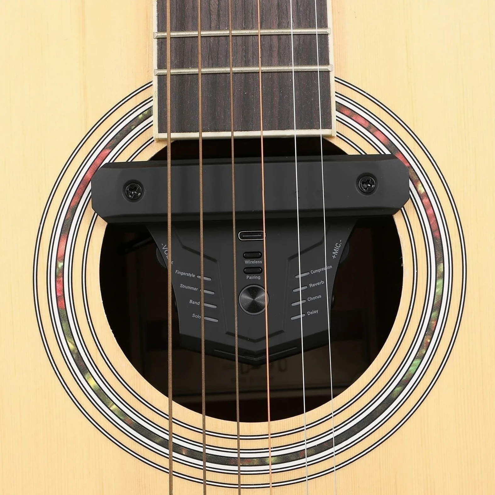 Profesjonalna Przetwornik Do Gitary Przedwzmacniacz Gitarowy BT Preamp Pickup Acoustic Chorus Delay Reverb Effect Soundhole Pickup Z Odbiornikiem Do Gitary
