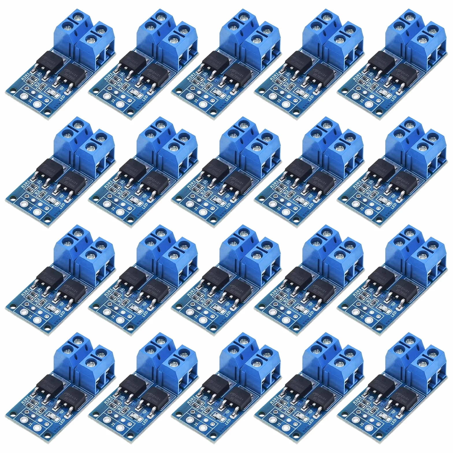 Vegena 20 modułów Mosfet, moduł sterownika Mosfet 5 V-36 V 15 A (maks. 30 A) 400 W Dual Mosfet Trigger Switch Drive Module PWM Driver Module Module Elektroniczny przełącznik Control Board do Arduino