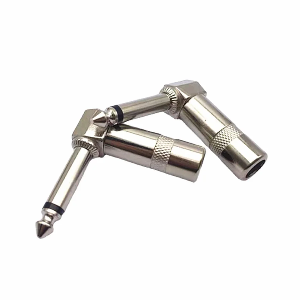 Alnicov 6PCS Audio 1/4" Wtyk kątowy 6,35 mm 90 stopni TS Mono męski lutowany Jack Złącze do głośnika gitarowego