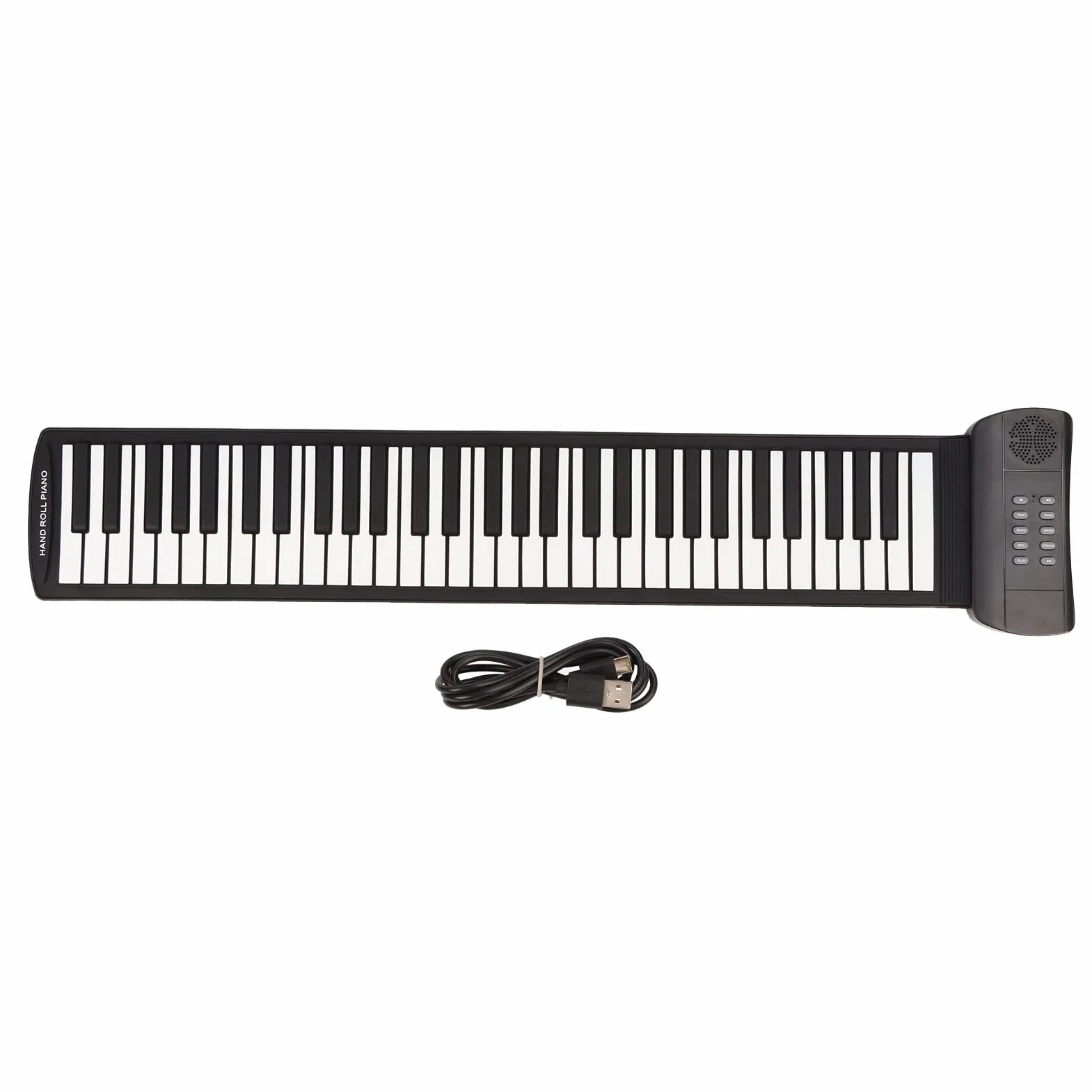 Roll Up Piano, 61-klawiszowa Przenośna Klawiatura Fortepian, Ręcznie Zwijana Elektryczna Klawiatura Pianina dla Początkujących Dzieci, Edukacyjna Elektroniczna Muzyka Cyfrowa Klawiatura(PM61)
