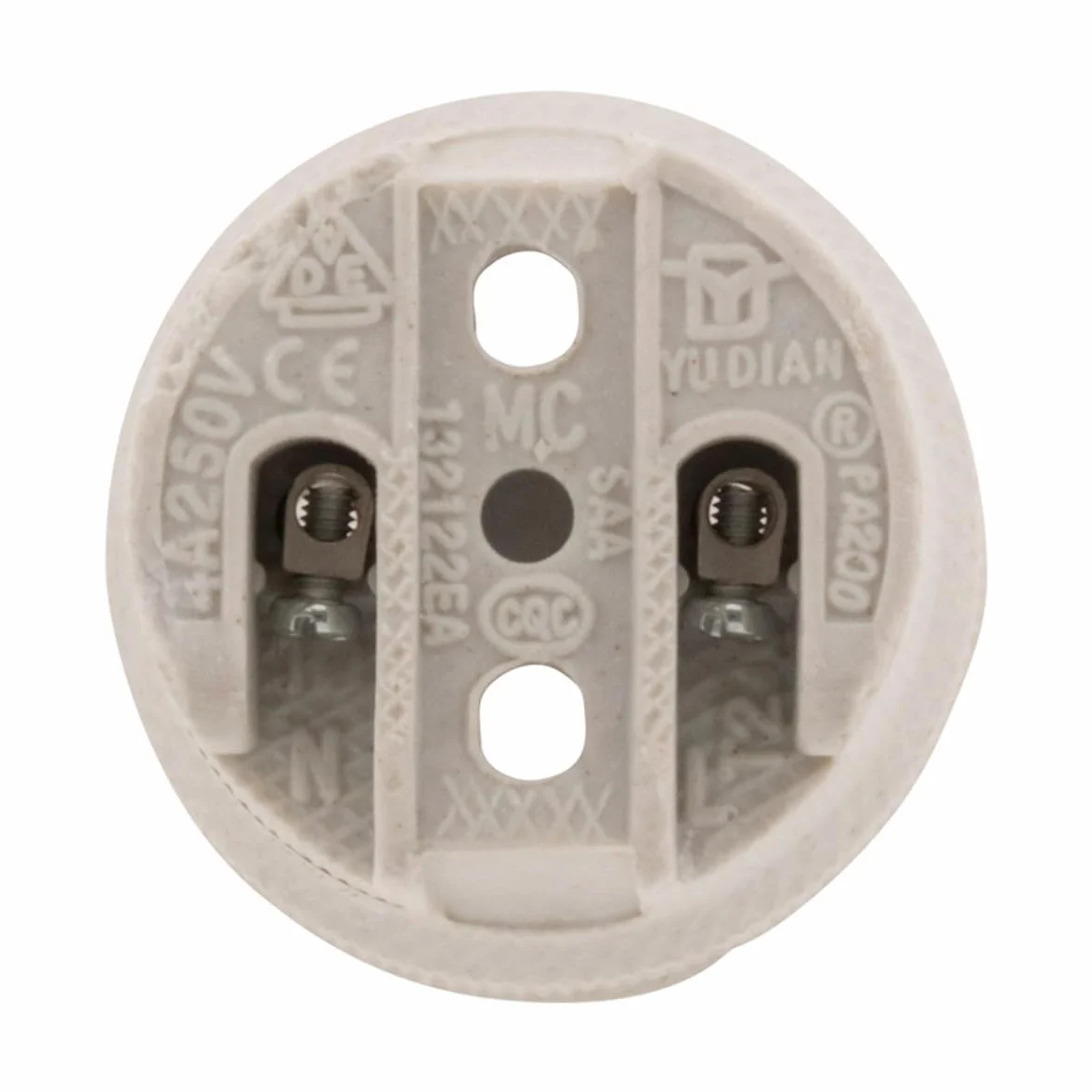 Zenitech - Oprawka Porcelanowa E27 - Biała - 250V, 4A - Bez Pierścienia - Do Oświetlenia Wewnętrznego - Kompatybilna ze Standardowymi Oprawami - Odporna na Ciepło