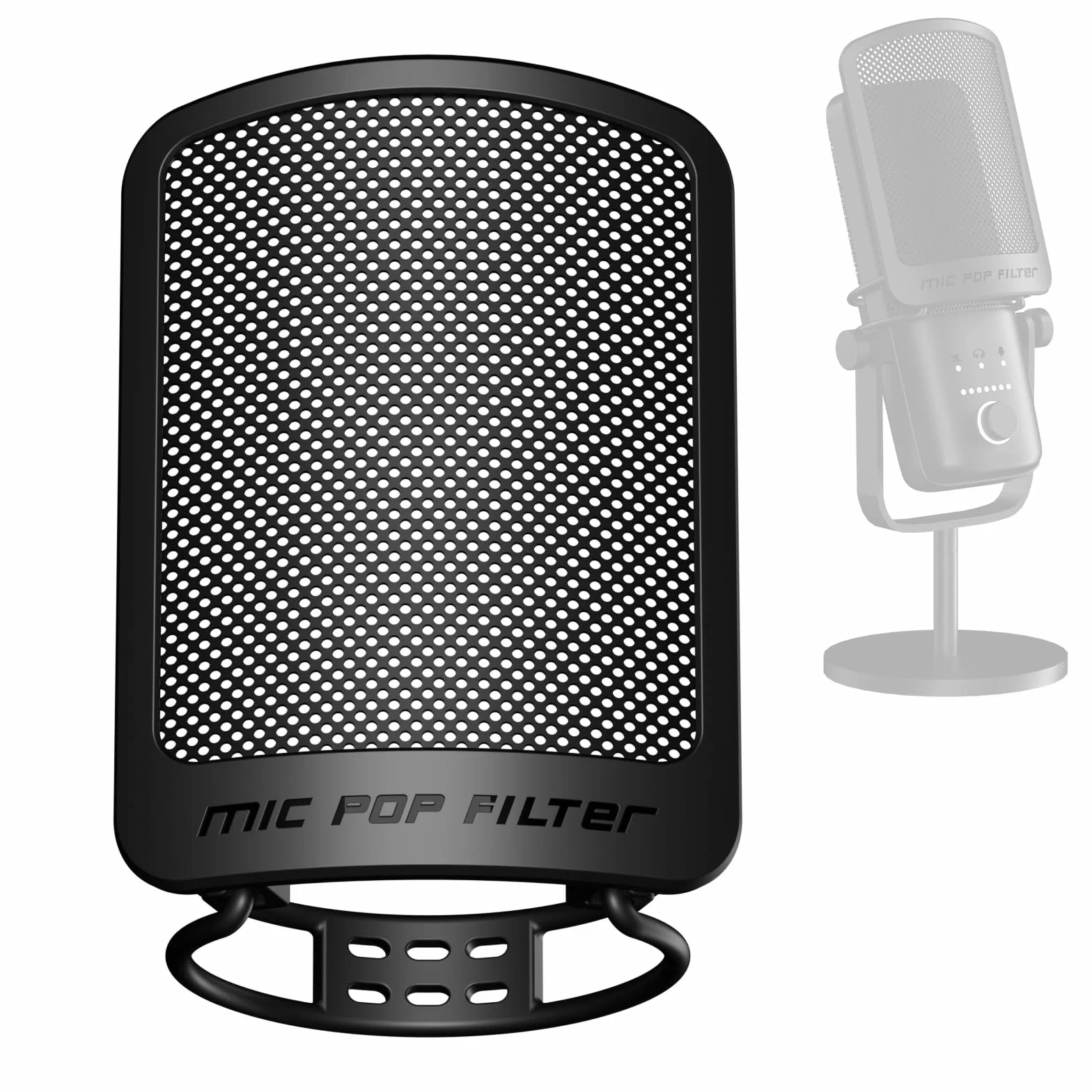 Aokeo Filtr pop, filtr pop do mikrofonu do nagrywania wokalu, filmów na YouTube, przesyłania strumieniowego, kompatybilny z większością mikrofonów