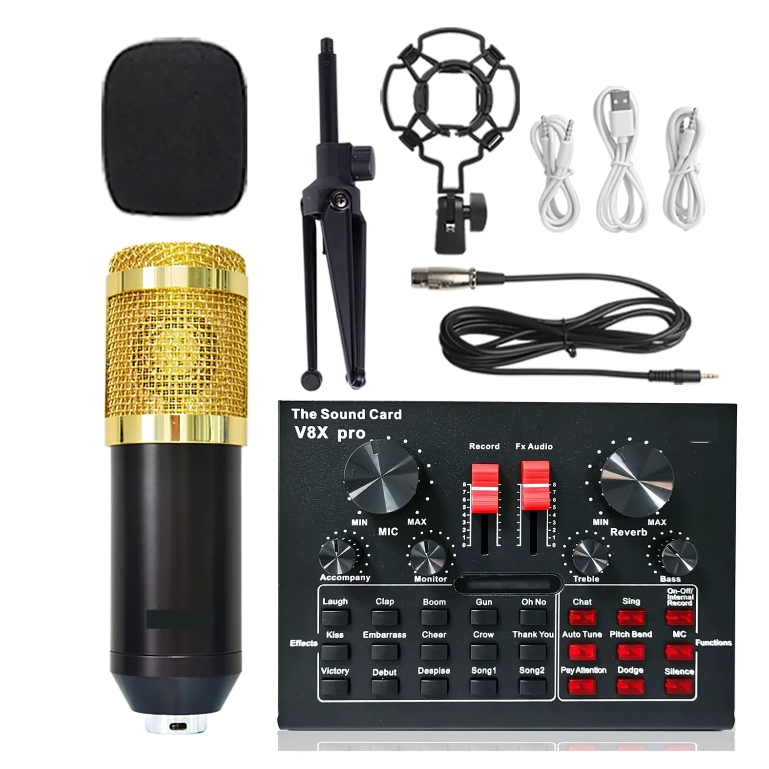 Mikser dźwięku, USB 5.0 Karta dźwiękowa audio USB Zewnętrzny zestaw słuchawkowy mikrofon internetowy transmisja transmisja adapter muzyka gier dla muzyki PC Komputer telefoniczny Łatwy w użyciu i ster