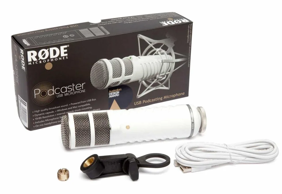 RØDE Podcaster Mikrofon dynamiczny USB z końcowym adresem do podcastingu, strumieniowania, gier i nagrywania głosu