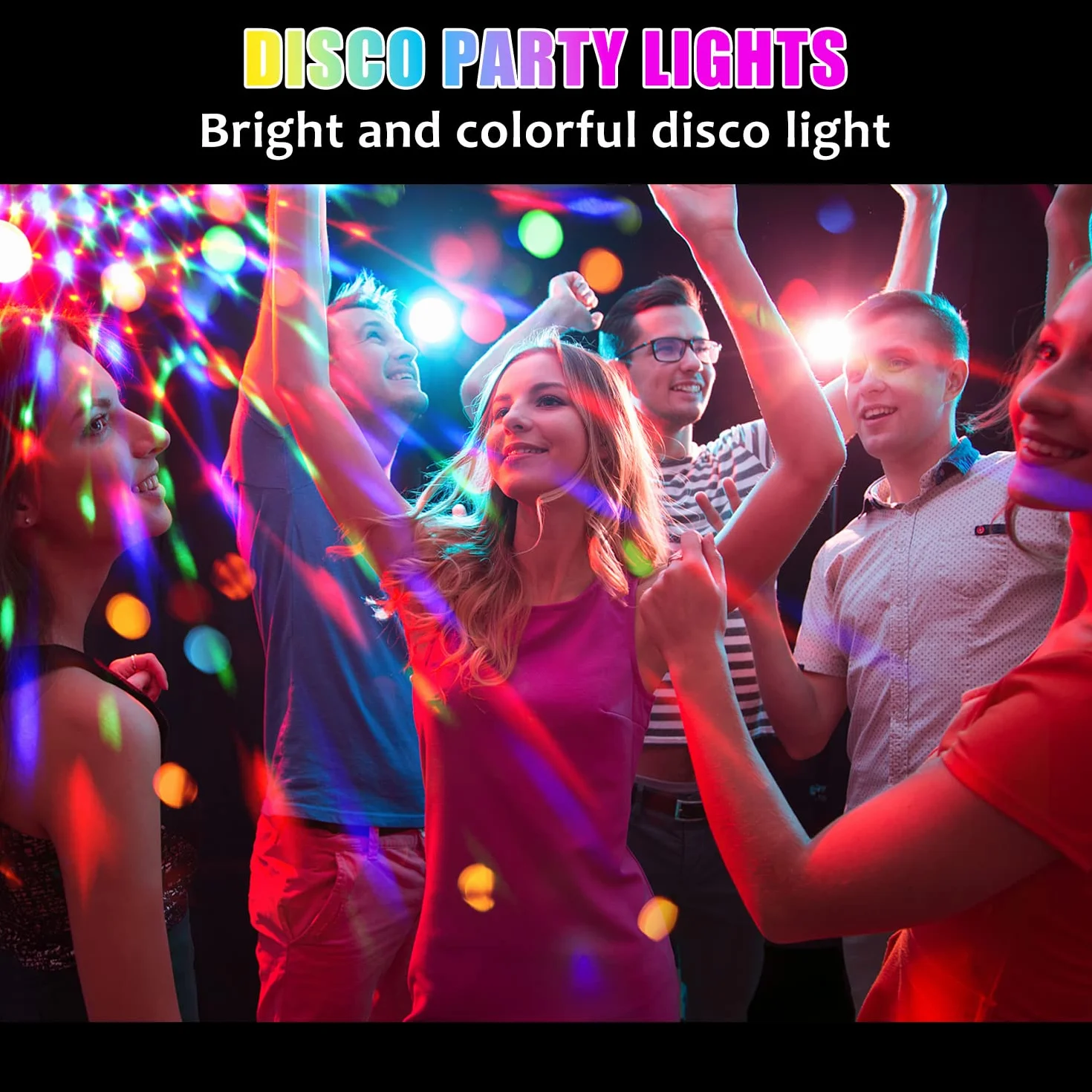LED Disco Ball Disco, fasetowana kula 3 tryby muzyki, lampa błyskowa z pilotem i kablem USB 4M, obracany 360° lampa disco na imprezę, Boże Narodzenie, bar, klub, DJ, prezent dla dzieci, urodziny