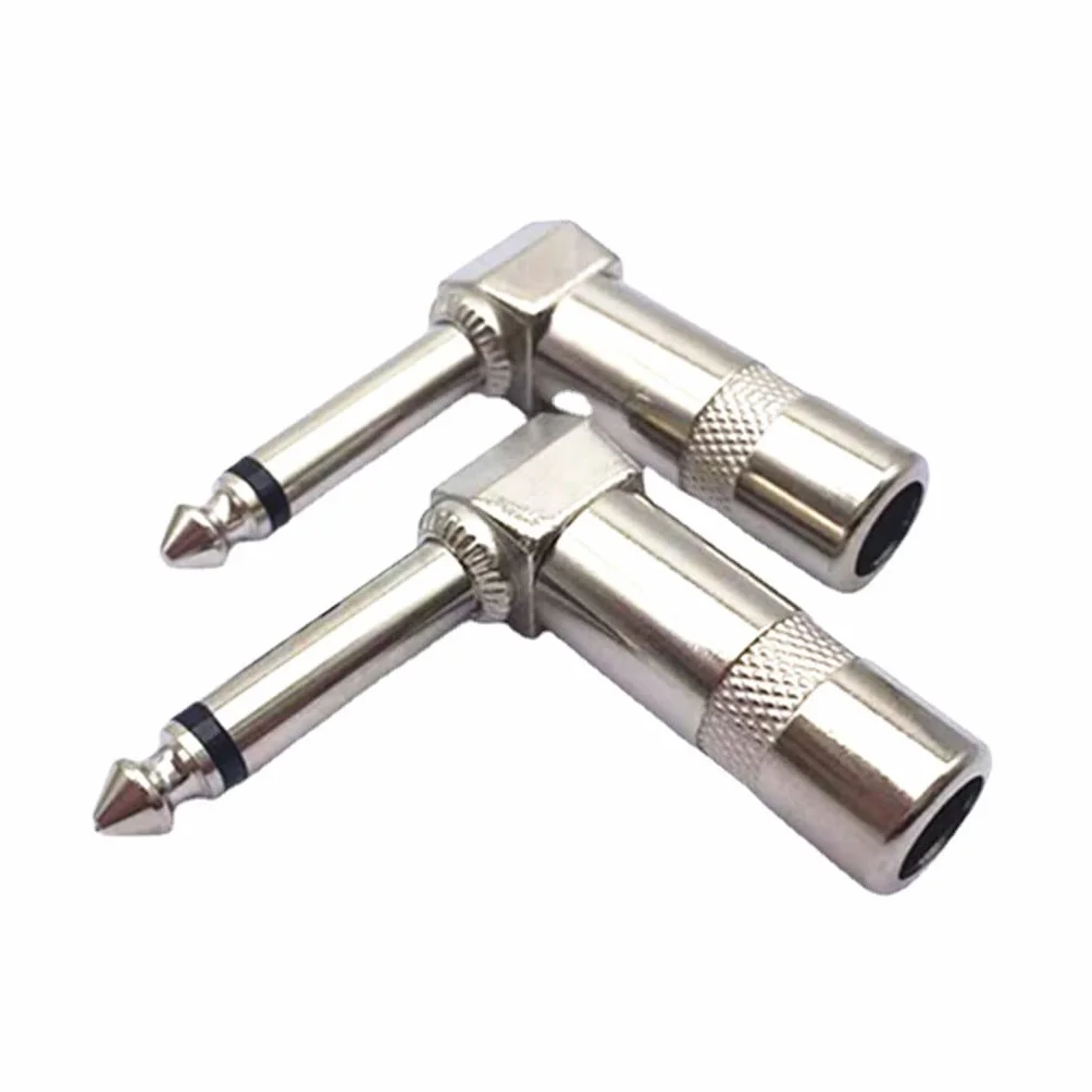 Alnicov 6PCS Audio 1/4" Wtyk kątowy 6,35 mm 90 stopni TS Mono męski lutowany Jack Złącze do głośnika gitarowego