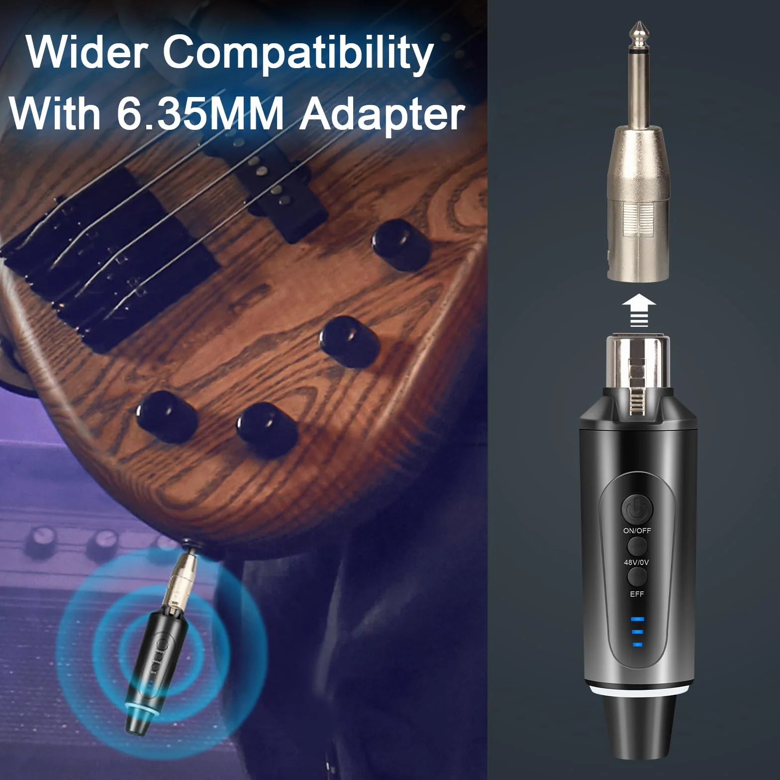 Depusheng S5 System mikrofonu bezprzewodowego, nadajnik gitarowy, wtyczka XLR, zasilanie fantomowe 48 V