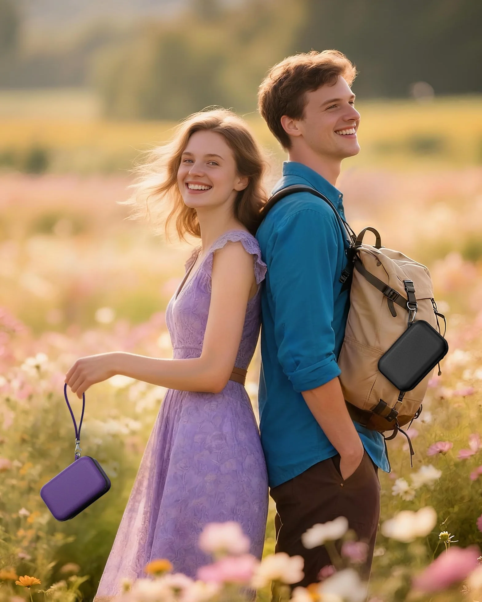 ProCase Twarde etui do JBL GO 4 / GO 3 / GO 3 Eco/GO 3 Ultra, przenośny futerał podróżny na głośnik Bluetooth, odporna na wstrząsy i zarysowania torba transportowa - fioletowy