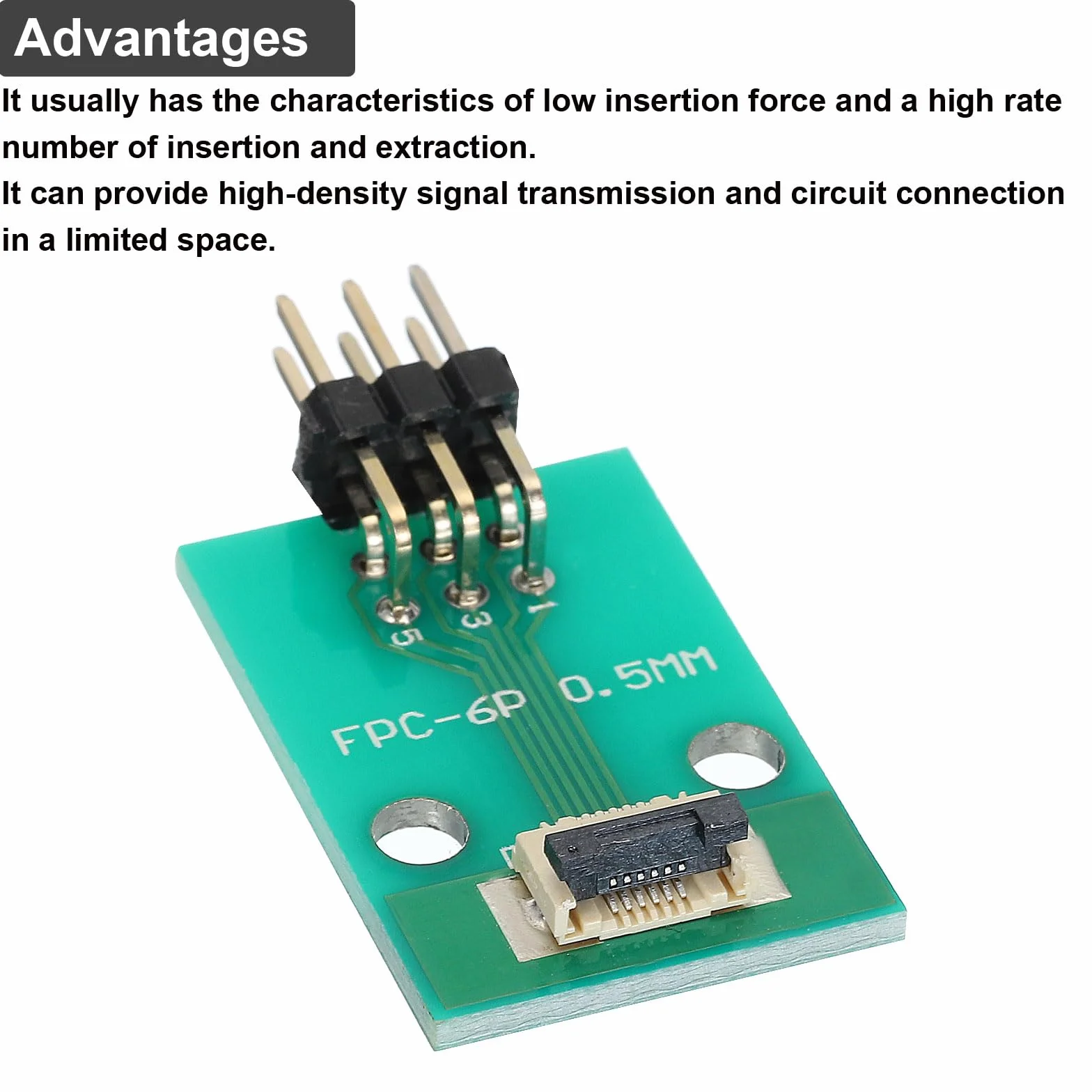 QUARKZMAN 2 szt. FFC FPC 6-pinowa karta złącza 0,5 mm gniazdo 2,54 mm adapter do pasków kątowych z dwoma wierszami, płyta konwertera PCB do telewizorów DVD/aparatów cyfrowych