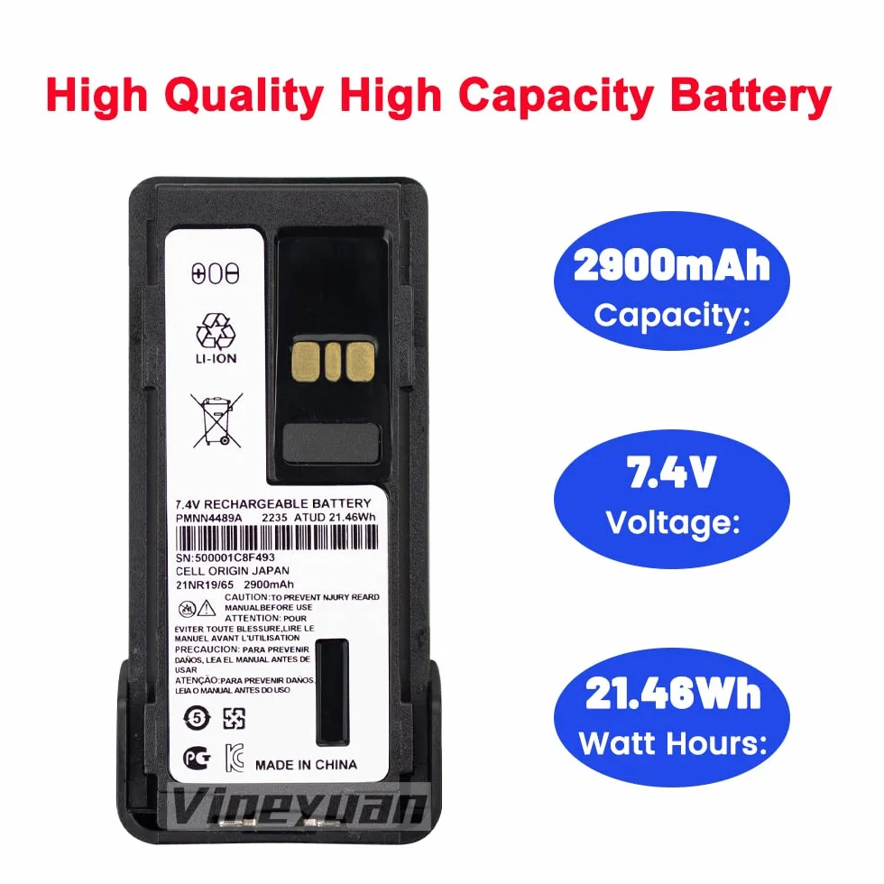 PMNN4489A bateria litowo-jonowa 2900mAh Duża pojemność dla Motorola GP328D+ GP338D+ P8668I APX900 DGP5050E DGP5550E DGP8050E DGP8550E DP4801E XIRP8600000I Radios Bateria do ładowania