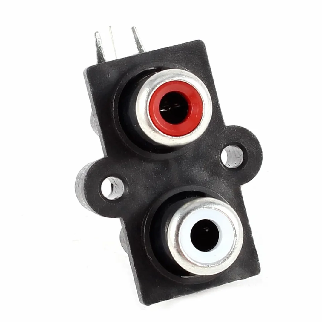 Sourcingmap® 2 x gniazdo cinch czerwone białe kątowe złącze wideo AV PCB Jack de