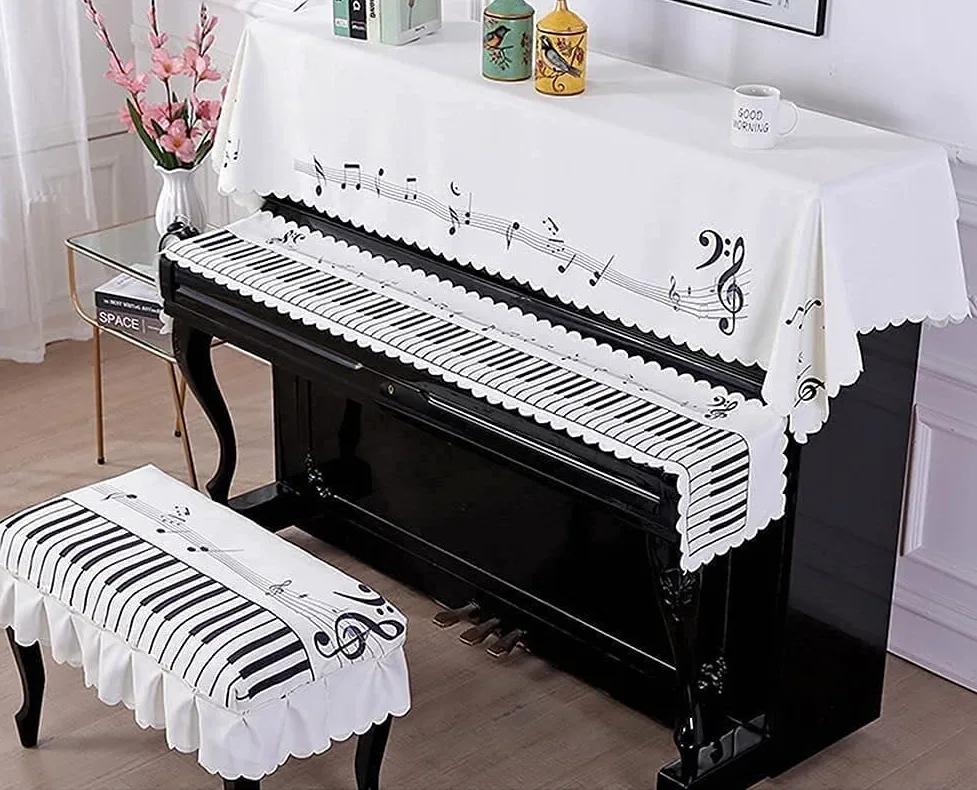 Modny pokrowiec przeciwpyłowy Pokrowiec na pianino elektroniczne Pokrowiec na klawiaturę pianina Pokrowiec przeciwpyłowy,Pokrowiec przeciwpyłowy na fortepian(Full)