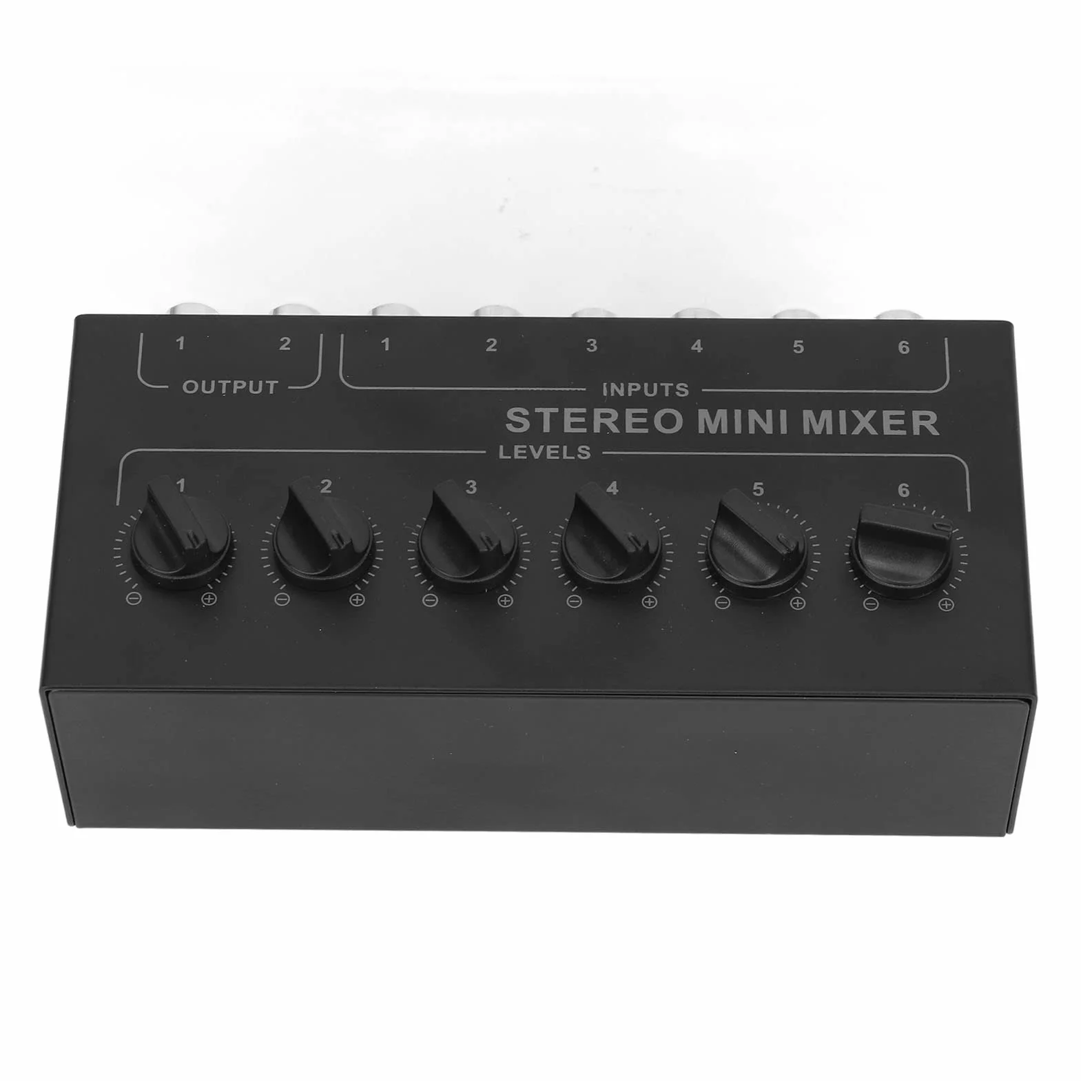 Mini Mikser Stereo 6-kanałowa Niezależna Regulacja Głośności Przenośny Mikser Pasywny do Laptopa PC CD