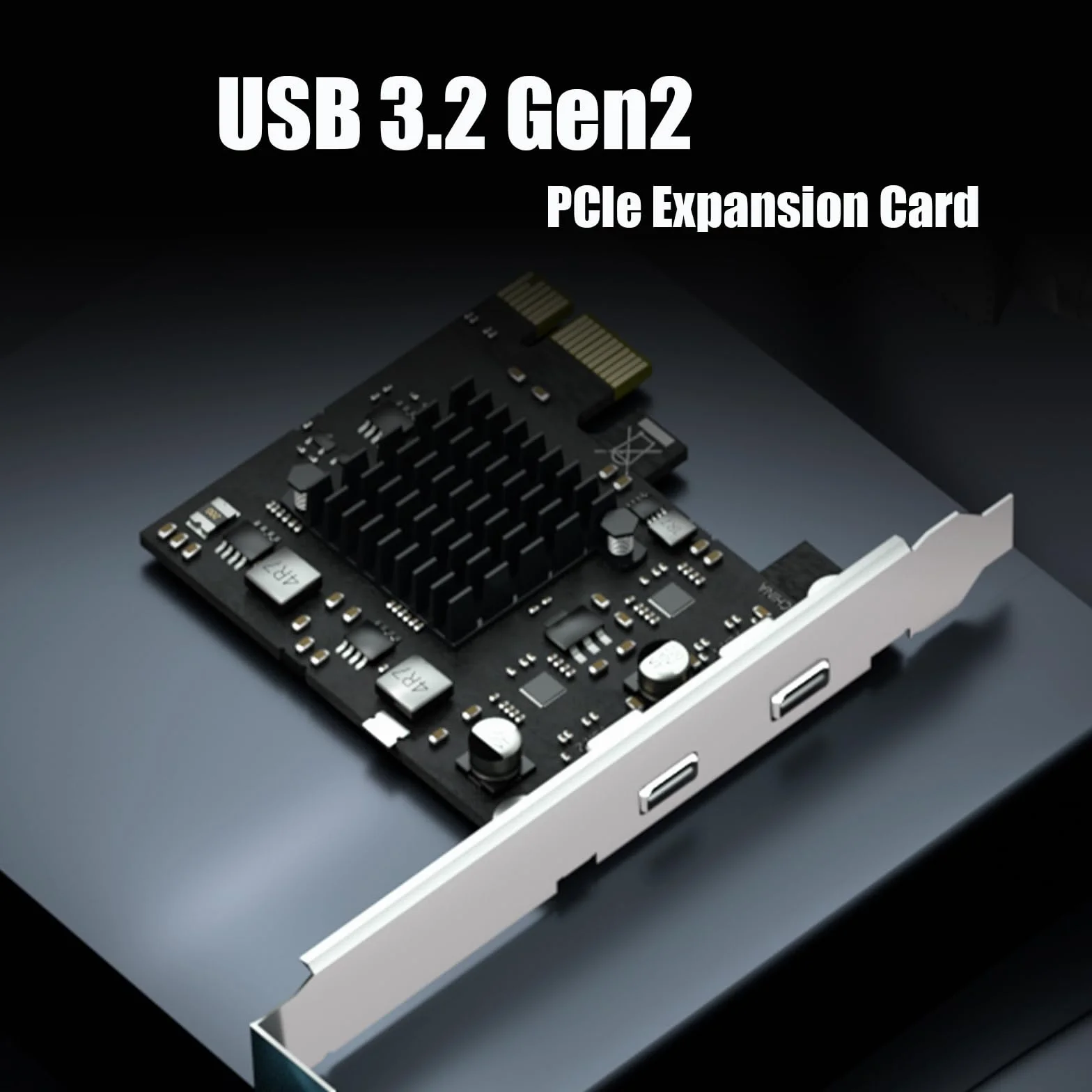 GLOTRENDS U3142X1 2 porty karta rozszerzeń USB PCIe 10Gb, 2 porty USB-C (USB 3.2 Gen 2), interfejs PCIe X1, kompatybilna z systemami Windows/Linux/macOS