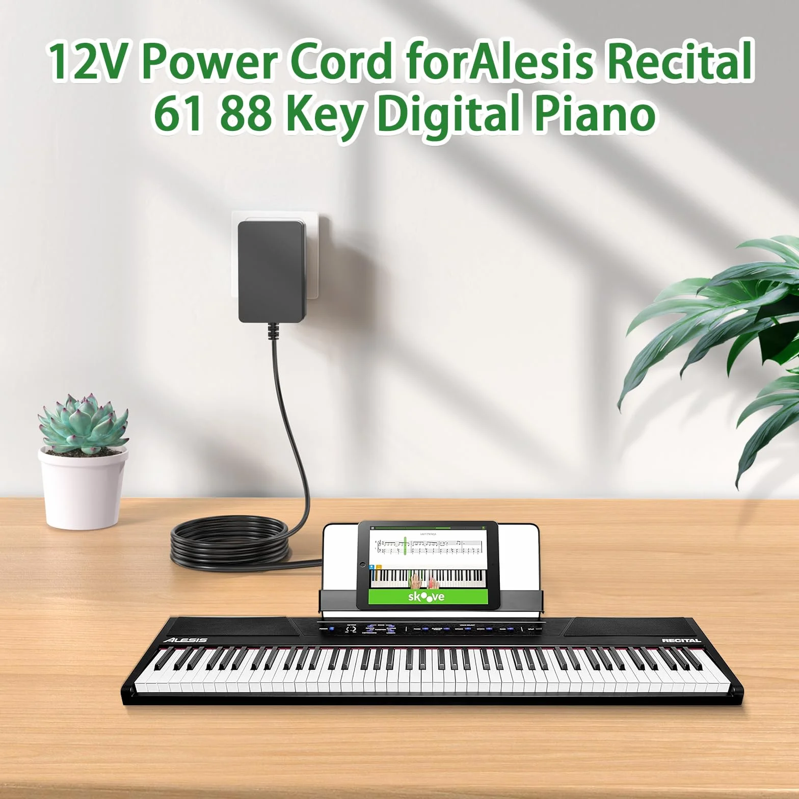 12 V AC adapter sieciowy do Alesis Recital 88-Key 61-Key Digital Piano Keyboard z pełnowymiarowymi klawiszami IO 14 IO 26 Recording Interface, for Williams Legato Plus 88 klawiszy Digital Piano