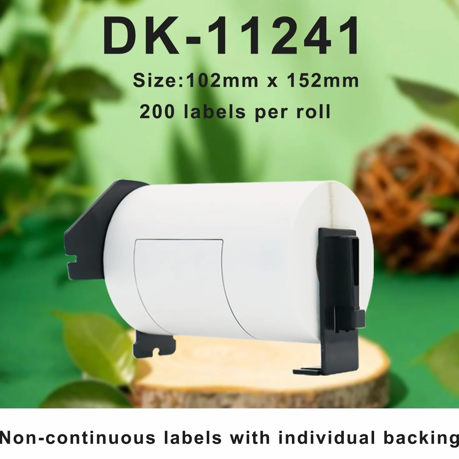 10 rolek etykiet DK-11241, 102 mm x 152 mm, łącznie 1200 etykiet, z 2 zdejmowanymi uchwytami i śrubokrętem, odpowiednie do drukarek etykiet Brother QL.