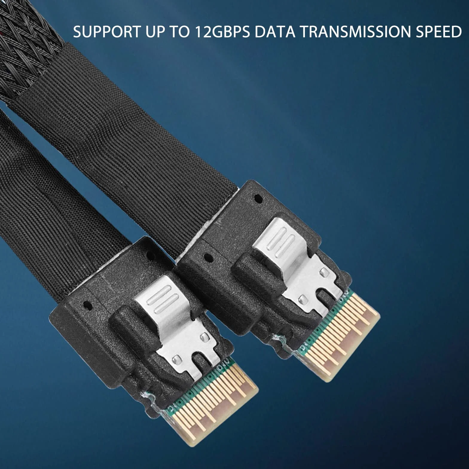 Wąski Kabel SAS, SAS 4.0 SFF 8654 4i 38pin Host do SFF 8654 Wąski Kabel Docelowy SAS, 12 Gb/s Ocynowana miedź Kabel Micro SATA do Obudowy Komputera Stacjonarnego HDD (1 m / 3,3 stopy)