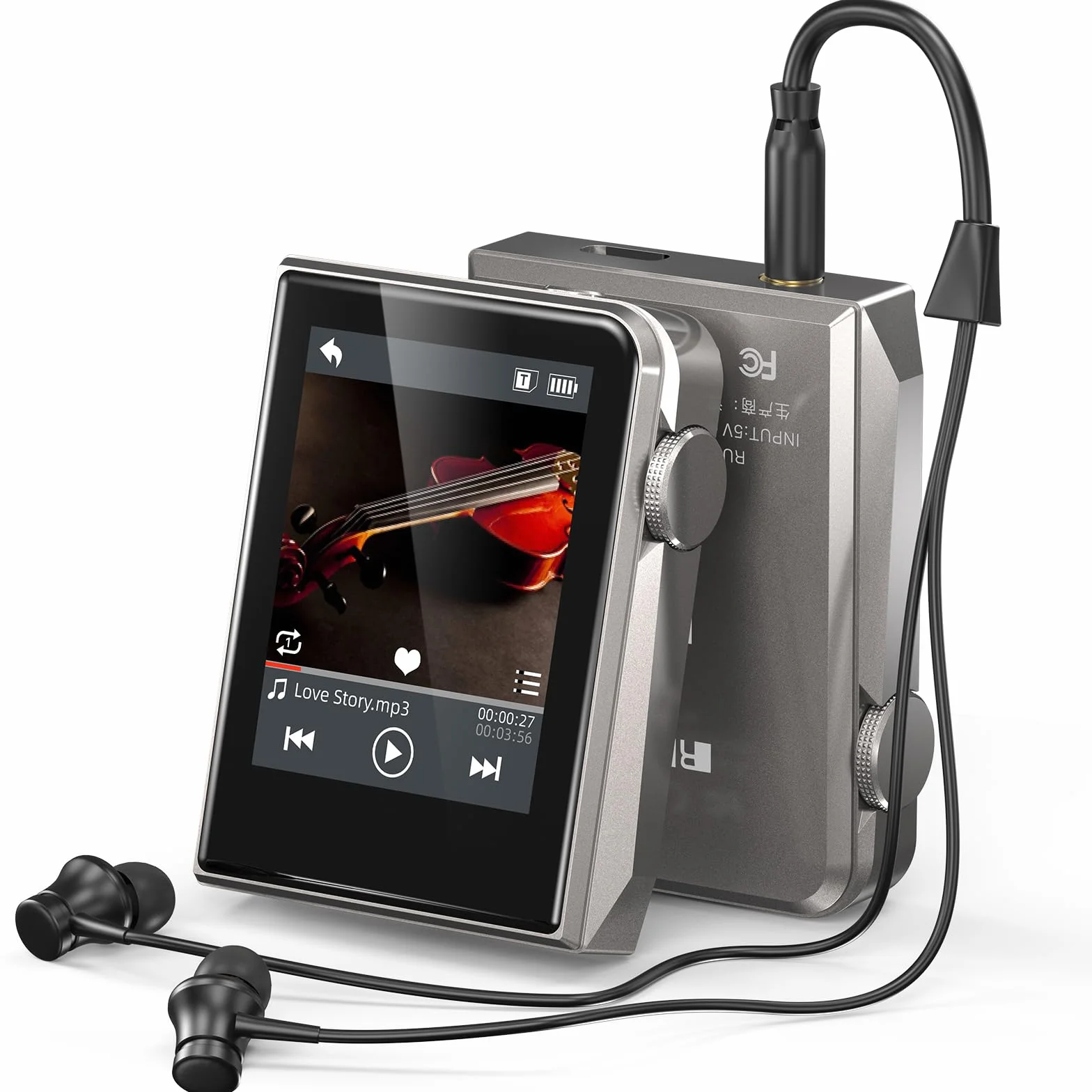 Odtwarzacz MP3 64 GB, HiFi, bezstratny dźwięk, metalowa obudowa, przycisk dotykowy, możliwość rozszerzenia do 128 GB
