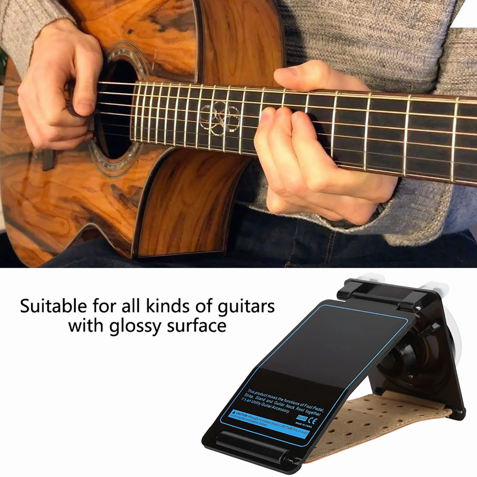 Profesjonalny Ergonomiczny Podpórka Pod Gitarę Podnośnik do Gitary Podnóżek do Gitary Podpórka Pod Gitarę do Klasycznego Gitarzysty Flamenco lub Gitarzysty Arch Top!