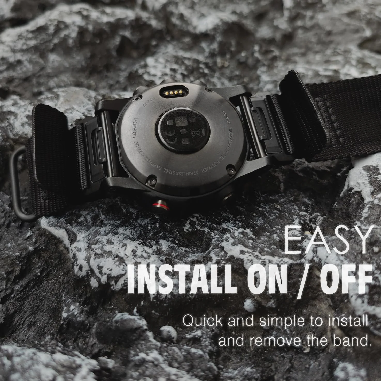 YOOSIDE taktyczna nylonowa bransoletka do zegarka Garmin Fenix 7X / Fenix 6X / Fenix 5X / Enduro 2, QuickFit, 26 mm, pleciony nylonowy pasek na nadgarstek do Tactix 7 Pro, Descent Mk2, QuickFit 26mm