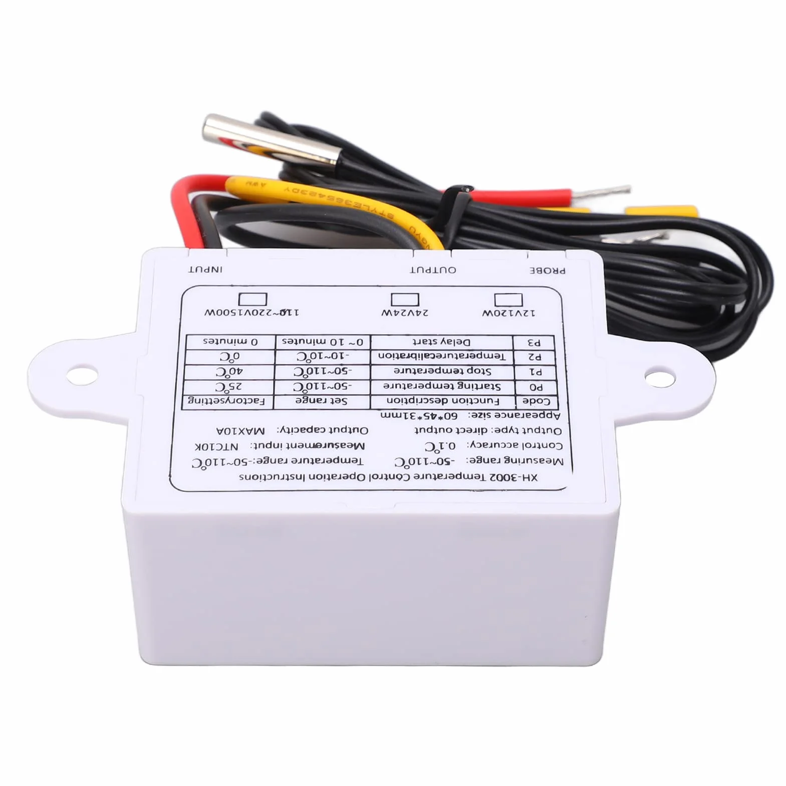 Cyfrowy Regulator Temperatury -50-110 ℃ Przełącznik Ogrzewania i Chłodzenia Termostatu z wodoodporną sondą (12V)
