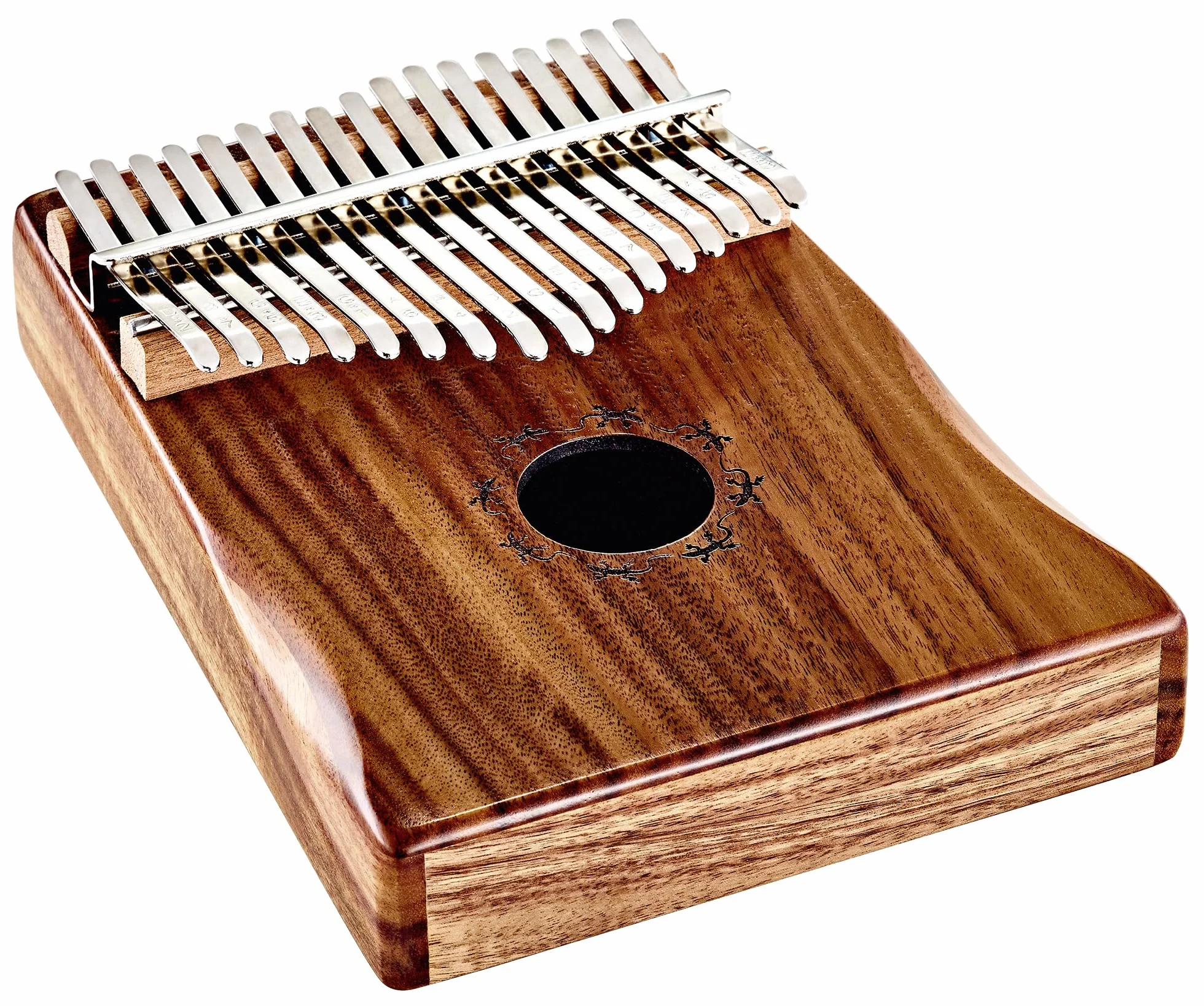 Ortega Kalimba C-Dur 17 kluczy akustyczny fortepian na kciuk seria Lizard z etui Deluxe