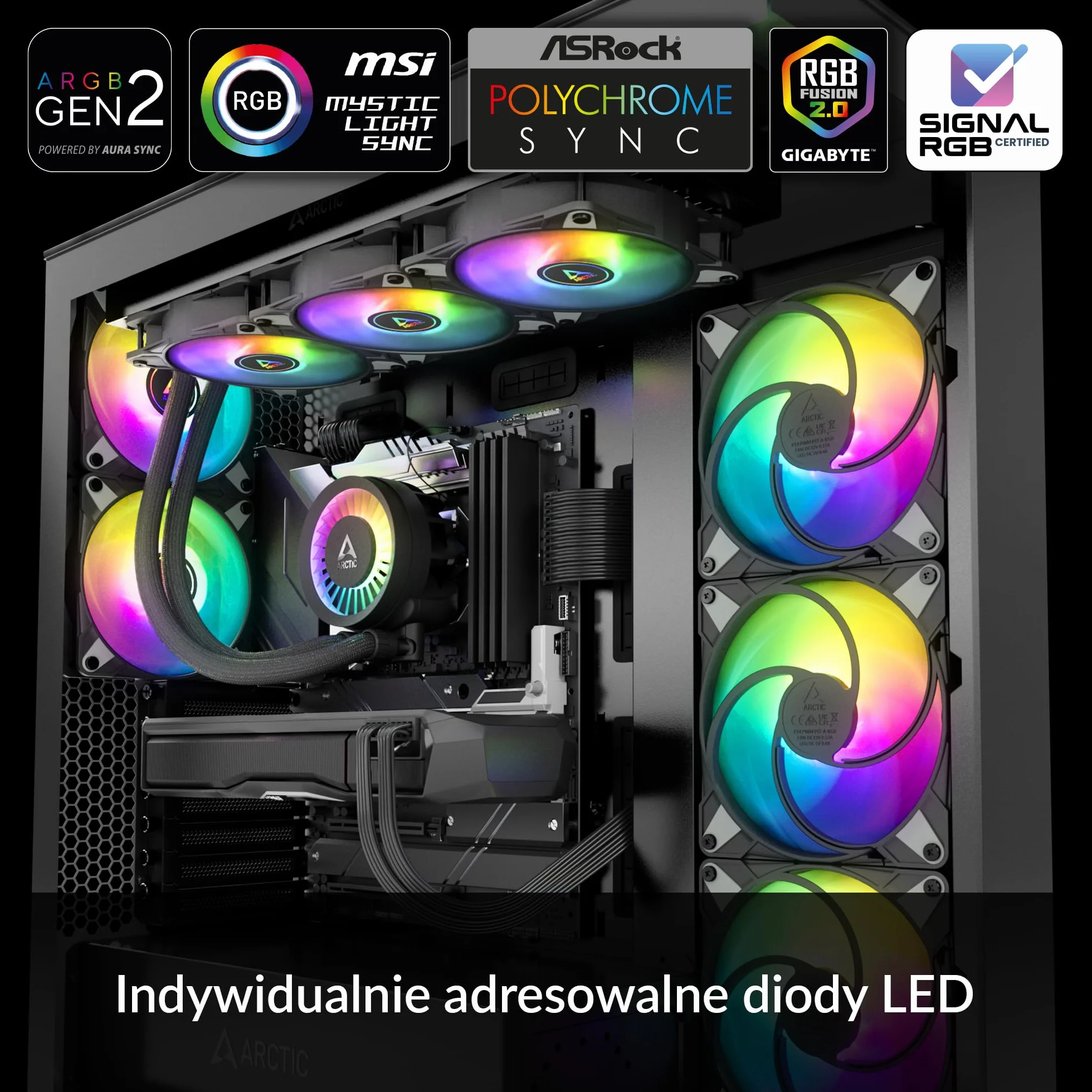 ARCTIC Liquid Freezer III 360 - A-RGB Chłodzenie wodne PC, All-in-One CPU AIO Water Cooler, kompatybilny z Intel i AMD, wydajna pompa sterowana PWM