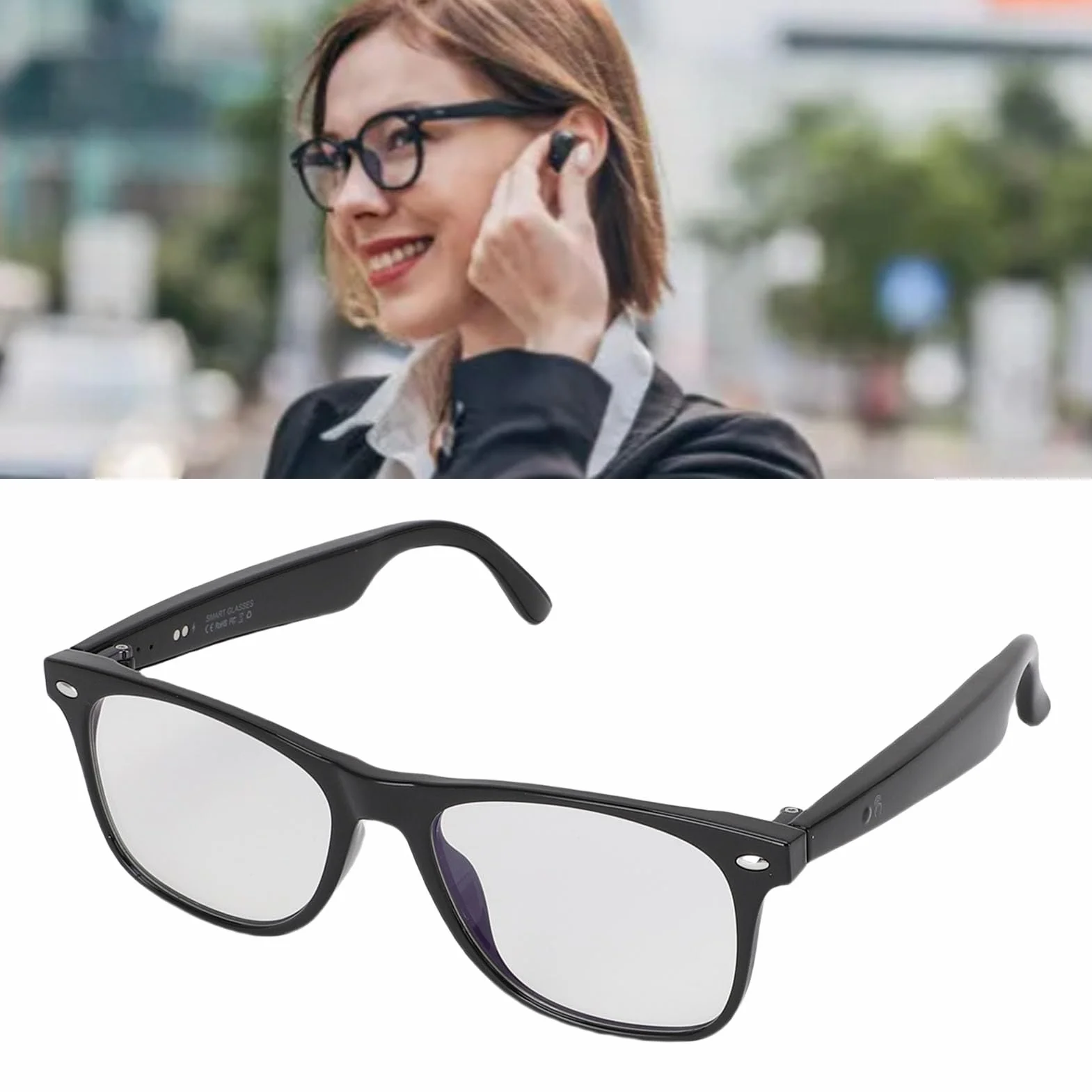 Inteligentne Okulary, Okulary Tłumacze AI z Głośnikiem Mikrofonowym, Rzeczywistym Spolaryzowane Okulary, ponad 100 Języków Tłumaczenie Inteligentne