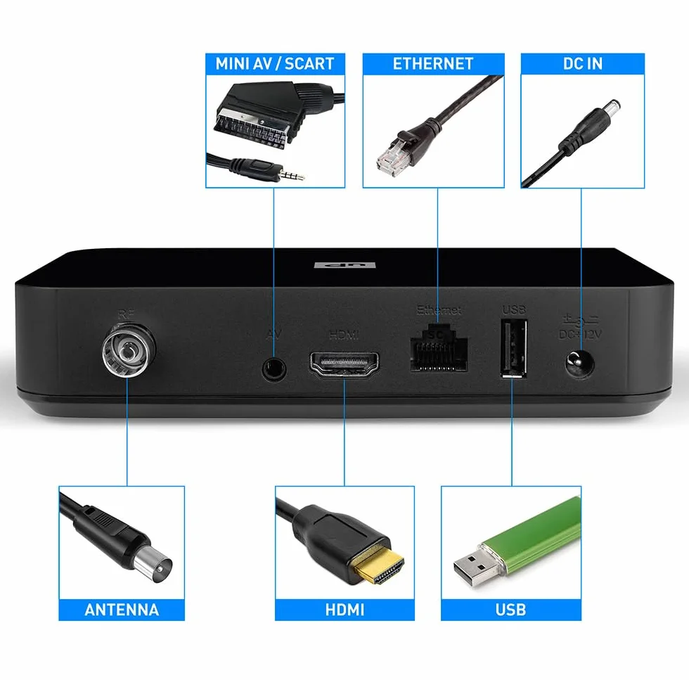 TELE System UP T2 4K: Cyfrowy dekoder naziemny ULTRA HD Android TV, aktualizacja Smart TV, tuner DVB-T2 HEVC HDR10+HLG, w zestawie adapter HDMI/SCART - certyfikat Google