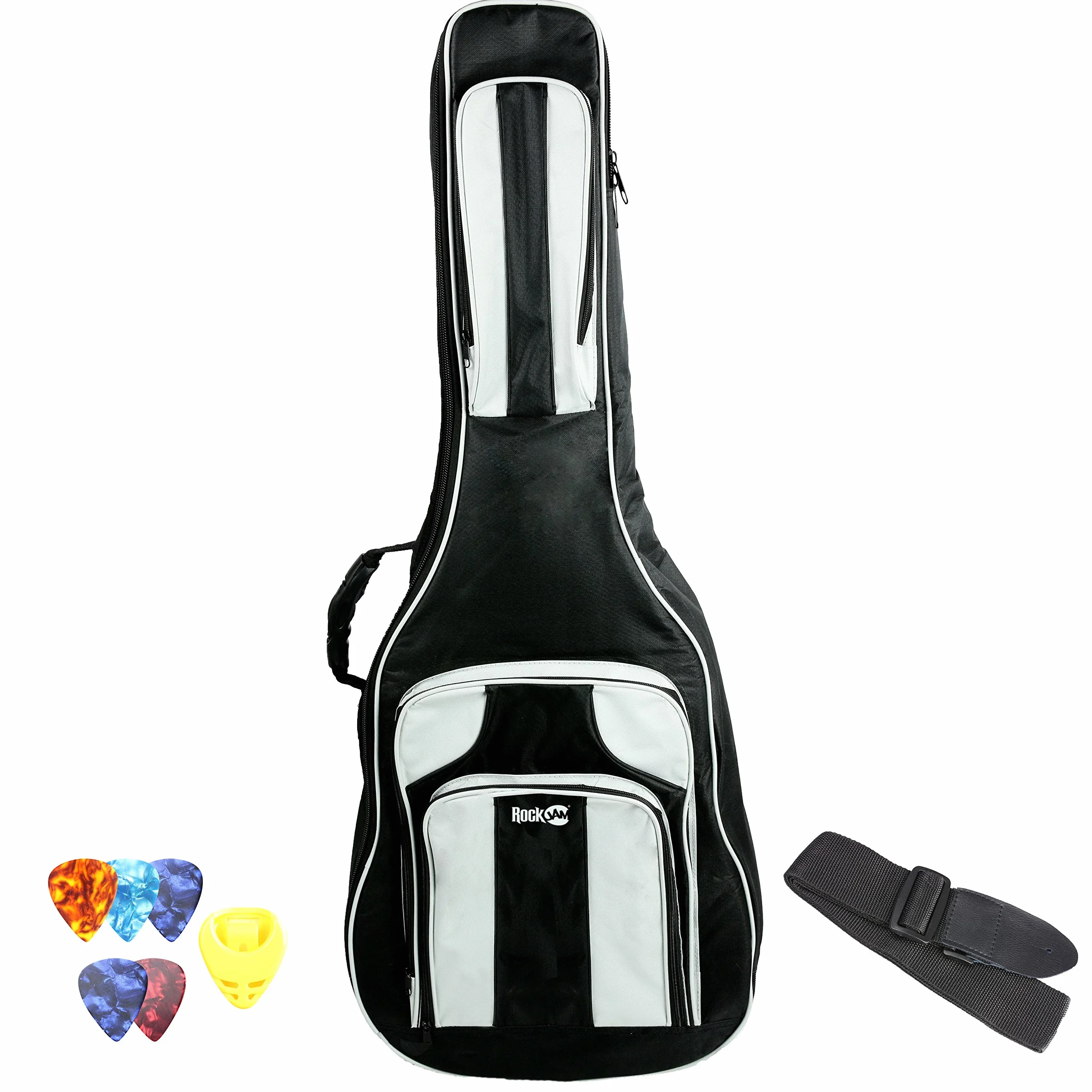 RockJam DGB-04 Deluxe torba na gitarę elektryczną i torba na gitarę akustyczną