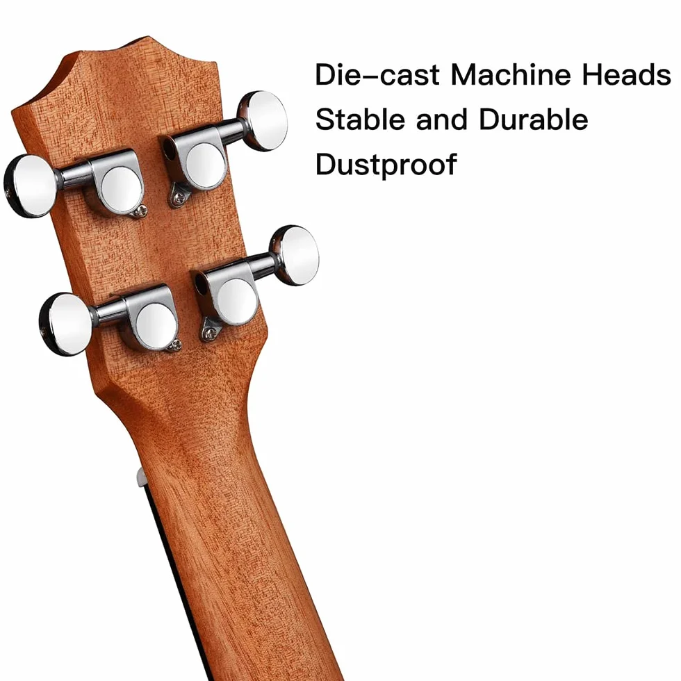 Winzz Ukulele koncertowe 60 cm dla dorosłych początkujących, mahoniowe drewniane ukulele zestaw startowy ze stojakiem i kapodastrem