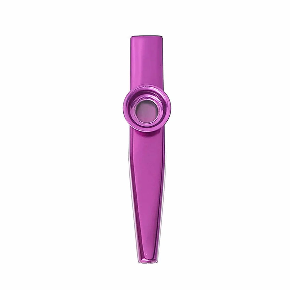 Alnicov Kazoo Metal Kazoo, stop aluminium, z 5 membranami i fletami, pięknym pudełkiem na instrument muzyczny, ukulele Guitar Partners (fioletowy)