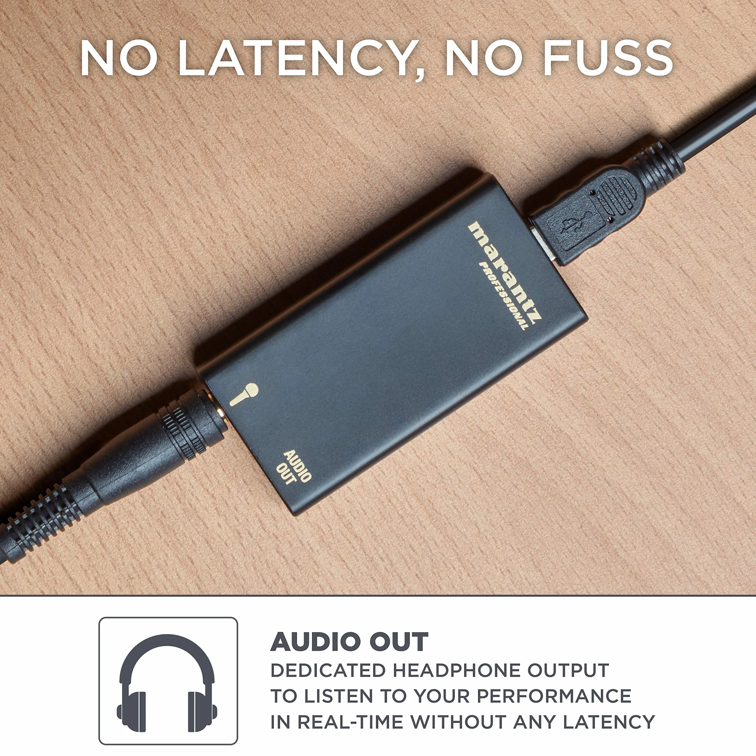Marantz Professional M4U - mikrofon pojemnościowy USB z interfejsem audio, kablem mikrofonowym i stojakiem na stół, do podcastów, strumieniowania, nagrywania instrumentów