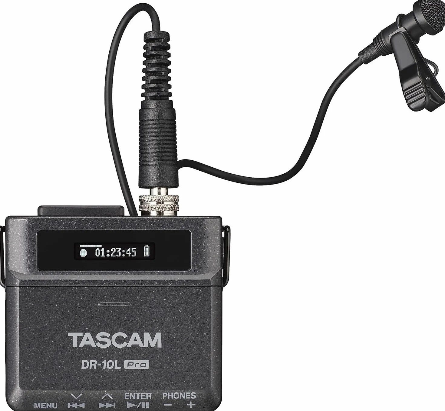 TASCAM DR-10L Pro – 32-bitowy rejestrator audio z mikrofonem lavalier, opcja Bluetooth do zdalnego sterowania i synchronizacji, obsługuje LTC Jam Sync