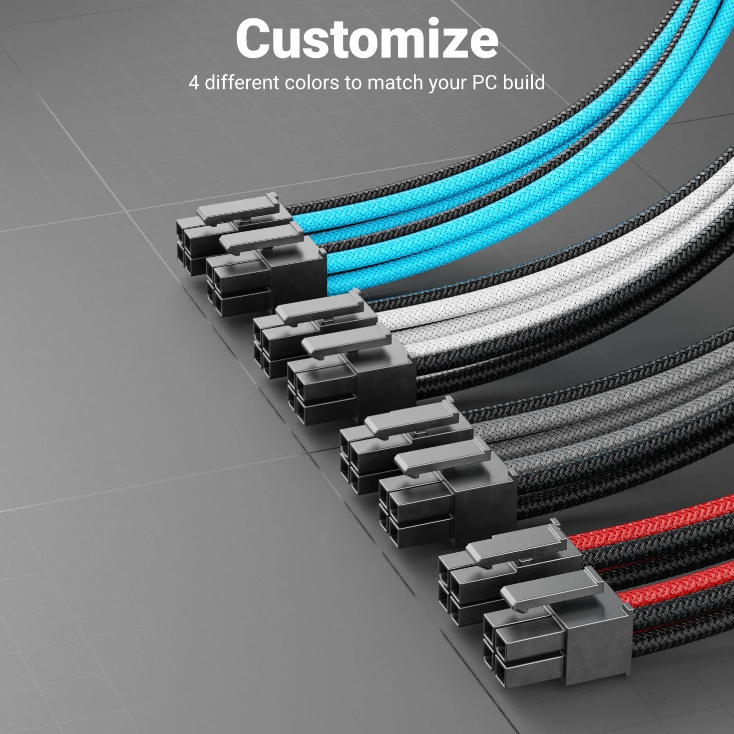 deleyCON 4+4-Pin EPS Procesor CPU Kabel Zasilający Przedłużacz 30cm - 18 AWG PSU Płyta Główna PC Zasilacz Komputerowy Nylon Męski do Żeńskiego - Czarno-Niebieski