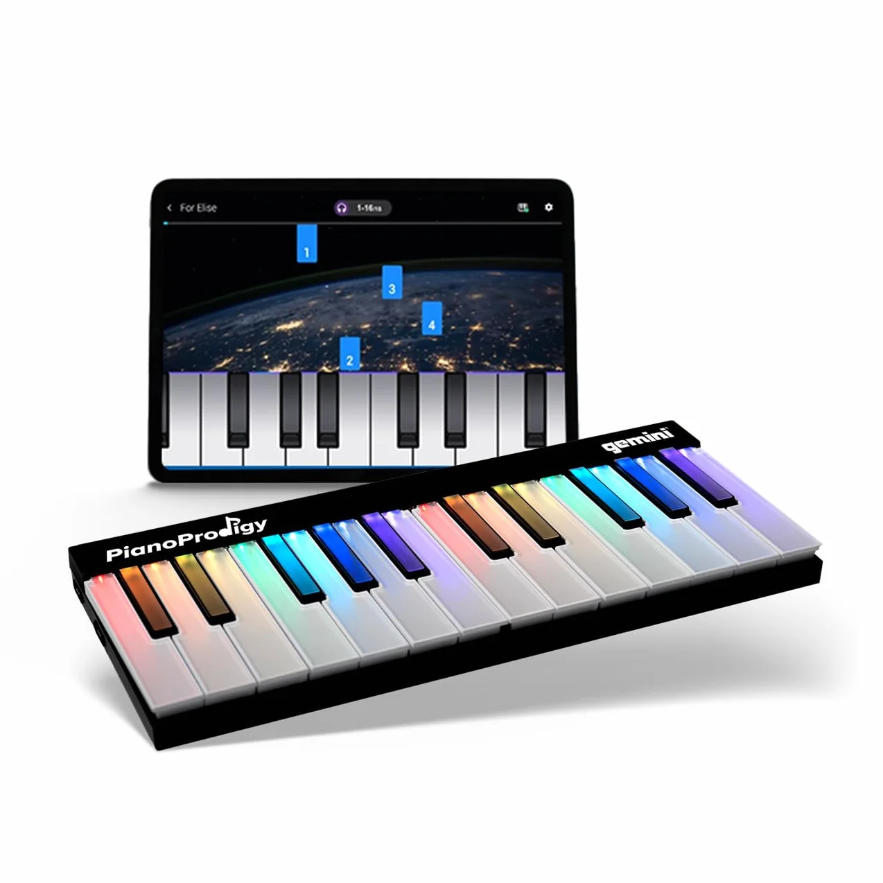 Gemini Sound PianoProdigy GPP-101 24-klawiszowa podświetlana bezprzewodowa klawiatura MIDI