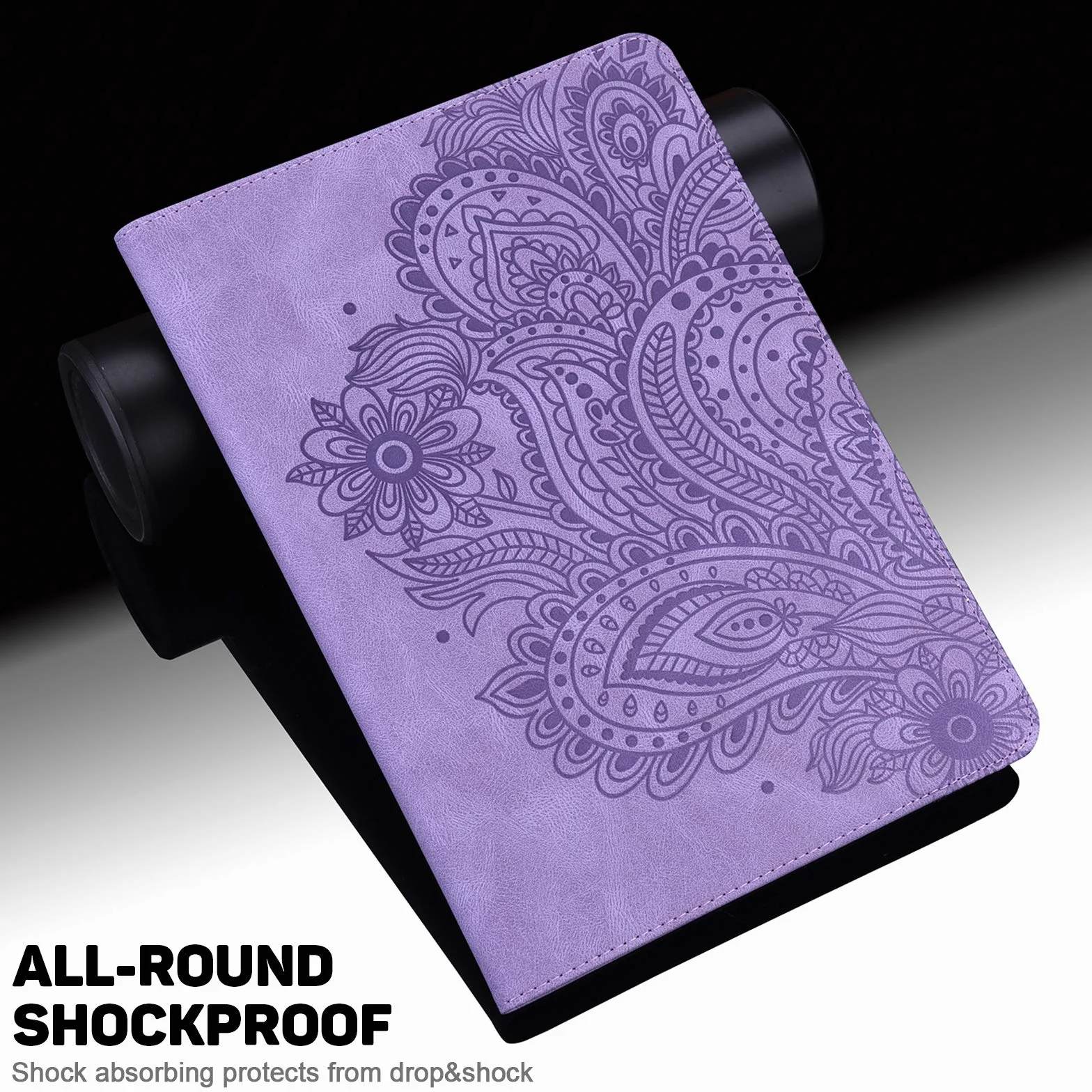 Etui na tablet Samsung Galaxy Tab A 8.0 2019 (SM-T290 / SM-T295) z folią ochronną i rysikiem - ultra cienkie z funkcją stojaka Flip Cover etui ze skóry PU (fioletowe)