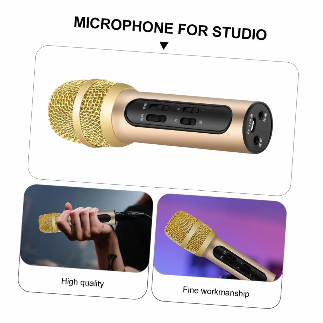 UPKOCH 1zestaw Mikrofon Do Śpiewania Ręczny Mikrofon Pojemnościowy Do Karaoke Kompatybilny z Ios Idealny Wesele i Konferencje