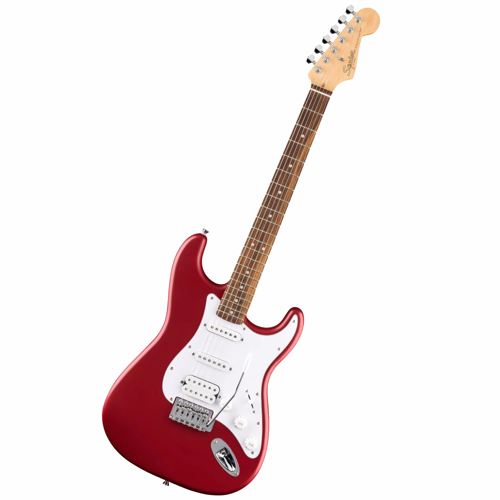 Squier by Fender Debut Collection HSS Stratocaster gitara elektryczna, podstrunnica Laurel, biała maskownica, Dakota Red