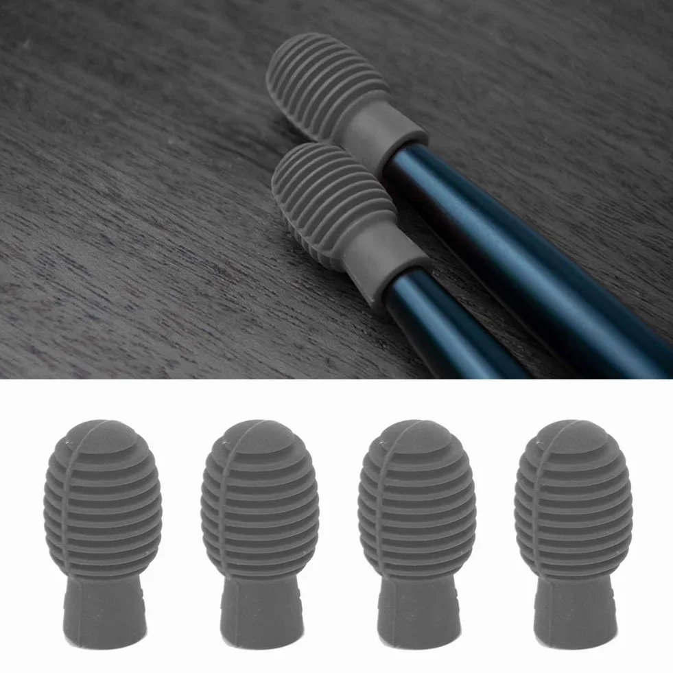 4Pcs Drum Stick Mute, Drum Mute Drumstick Silent Übungstipps Drumstick Silent Tip Drum Dampener Zubehör(grau)